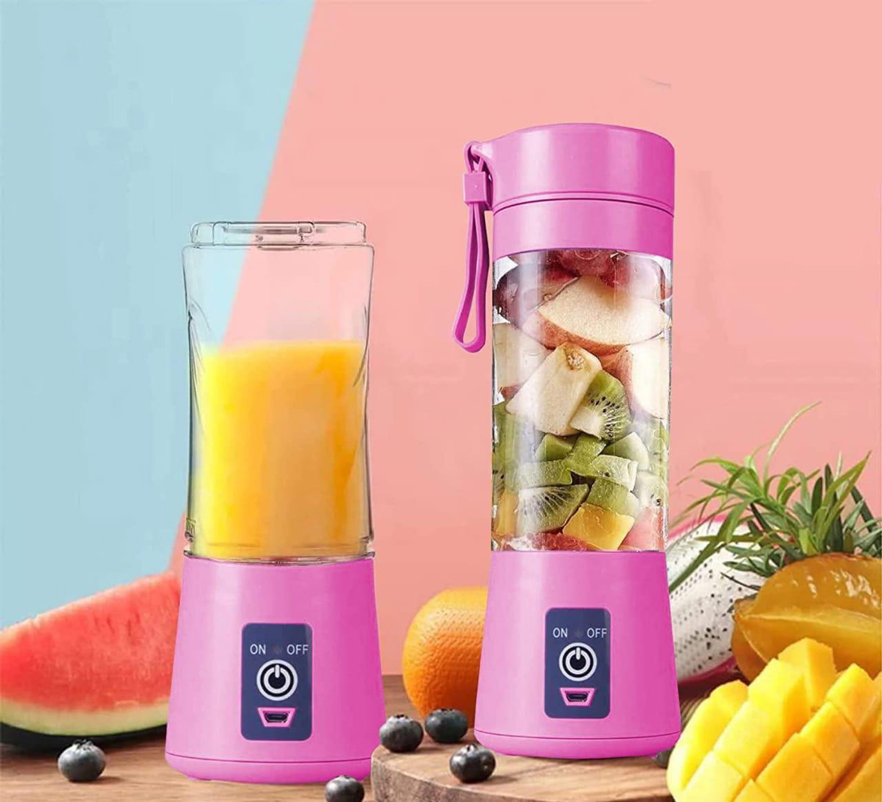 Portable Electric USB Juice Maker Bottle | Blender Grinder Mixer | Rechargeable Bottle with 6 Blades